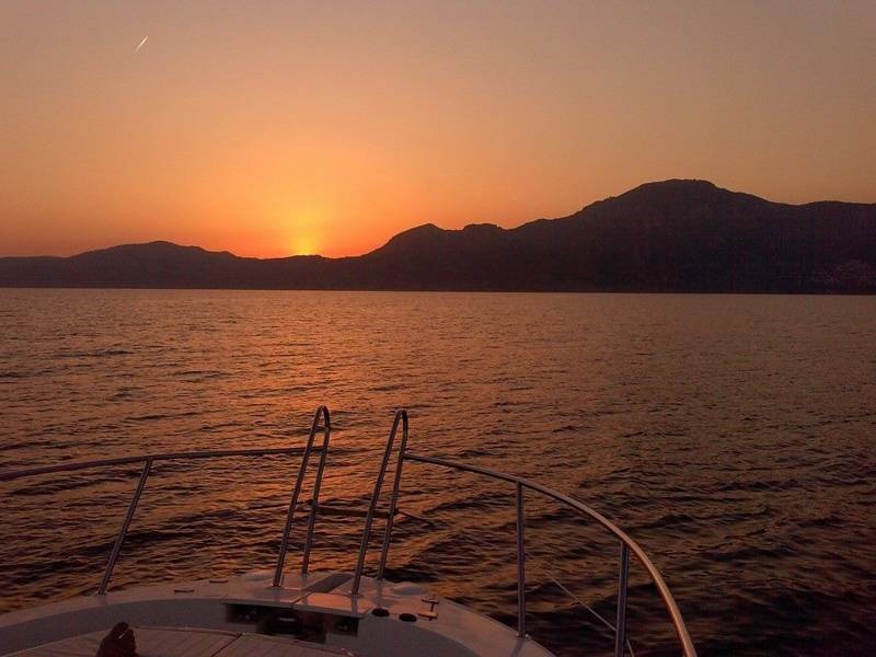 Sunset on the AmalfiCoast sea